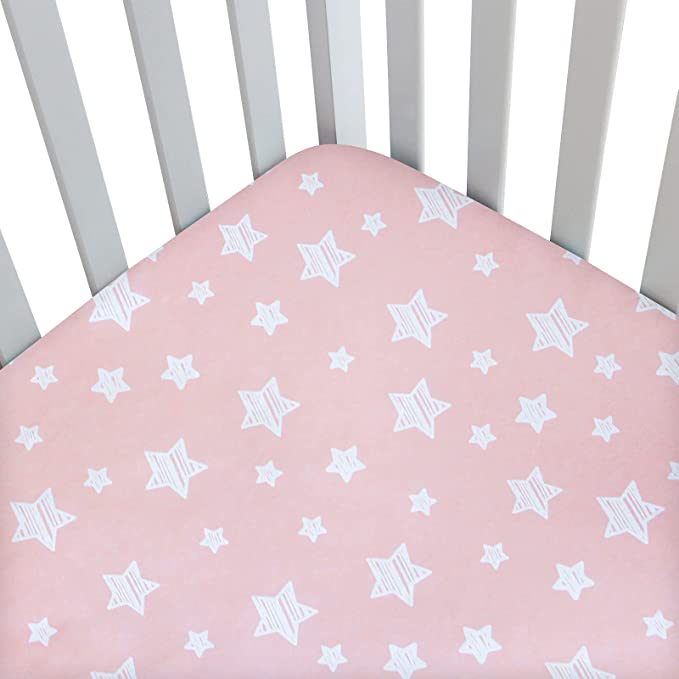 Pink star crib bedding best sale