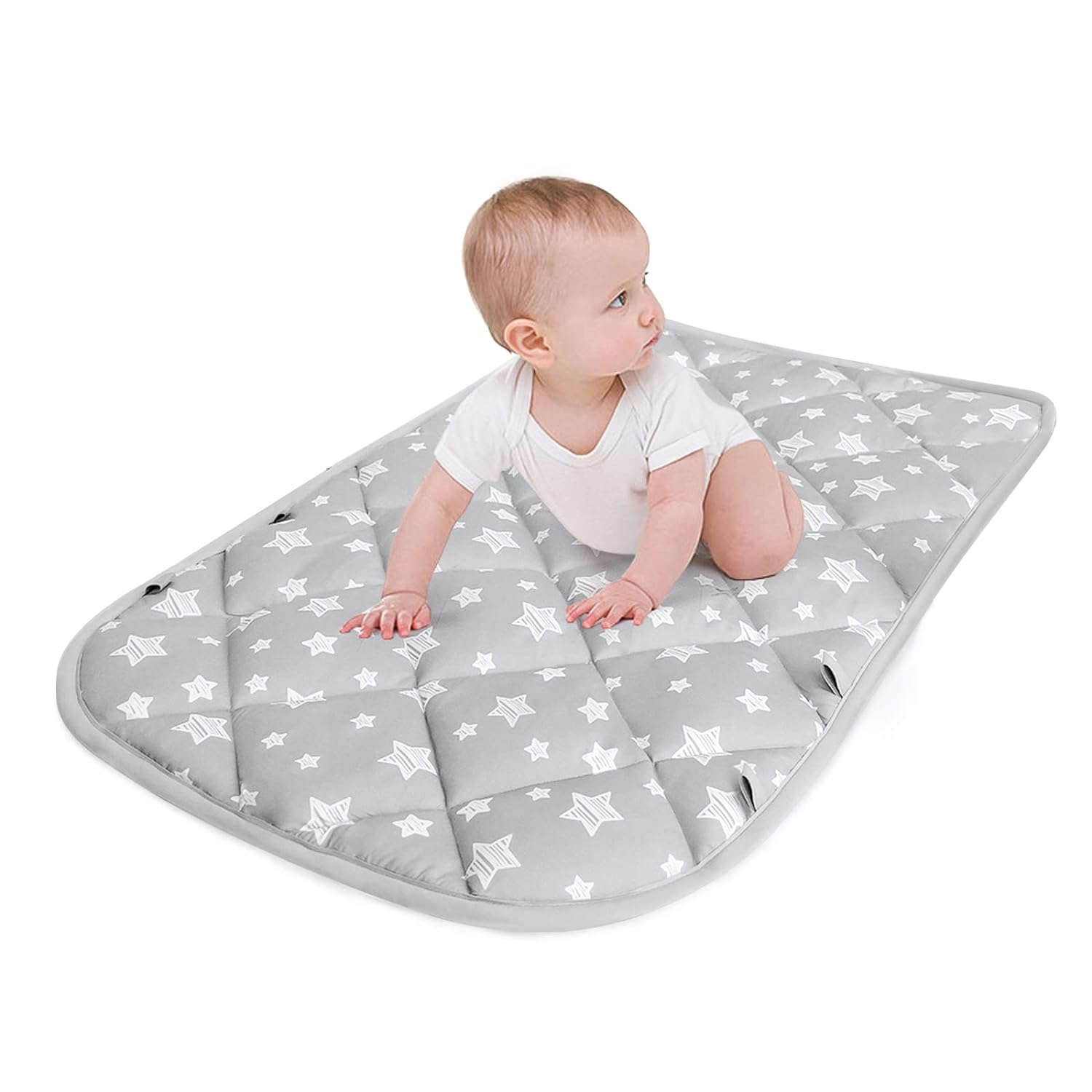 Moonsea Bedding Baby Play Mat Compatible with Fisher Price Deluxe Kick N Play Piano Gym Grey Star