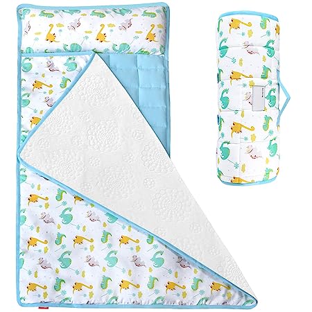 Woodland Forest Bear Cub Memory Foam Kids Nap Mat with Navy Minky Dot Blanket, Personalized Preschool High Density Foam, Kinder hot Sleeping Mat