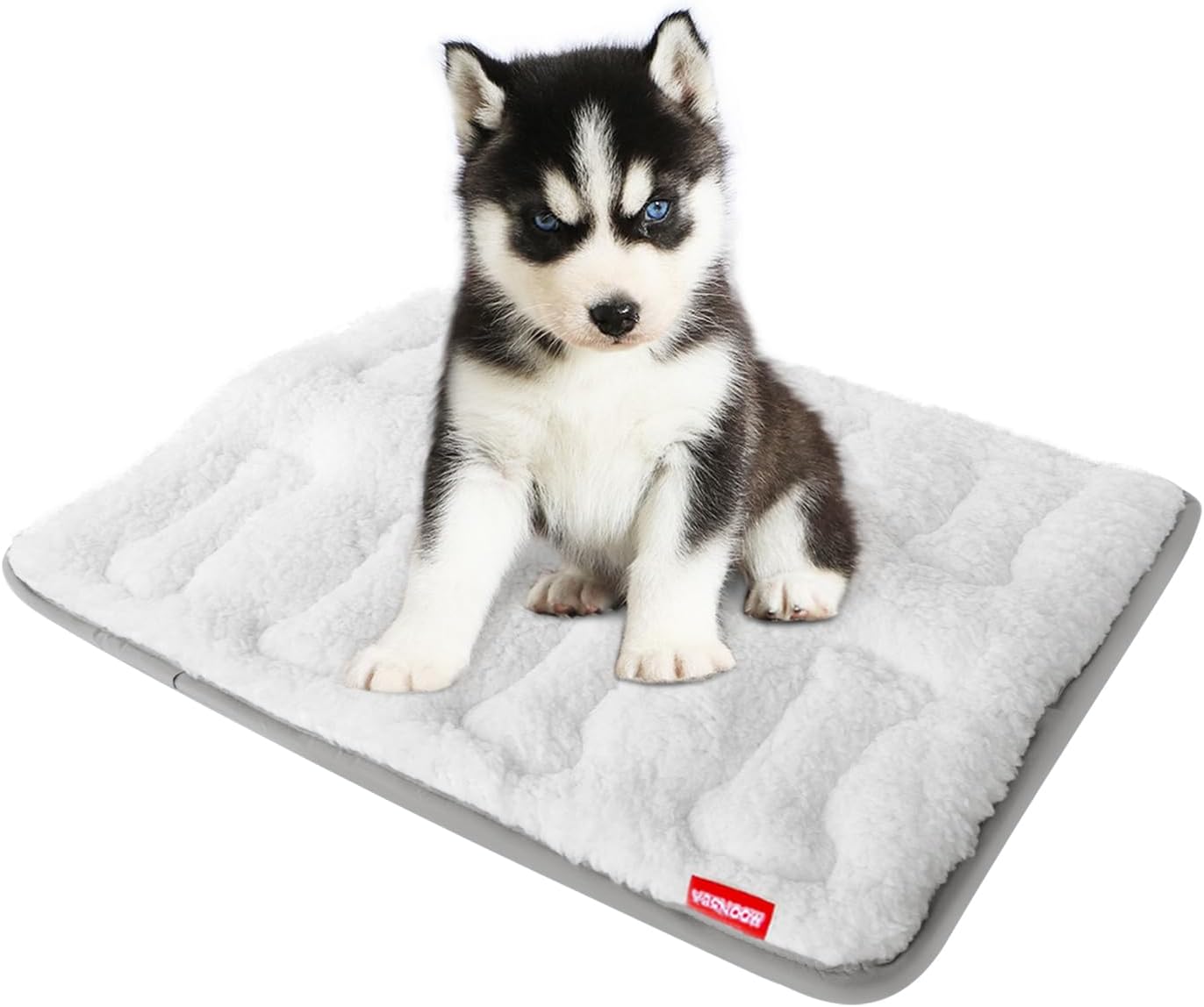 Moonsea Dog Crate Mat Soft Soft Plush Dog Bed Pad Machine Washable Crate Pad Anti Slip Bottom White 36x23