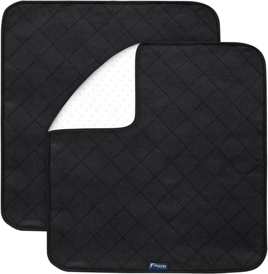 Waterproof Incontinence Chair Pads , Non Slip Absorbent Chuck Pads, 22" x 21", 2 Pack - Black-Moonsea Bedding
