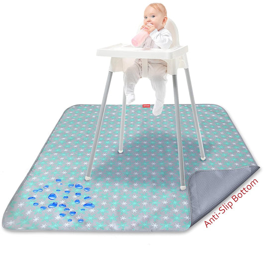 Splat Mat, for Under High Chair Mat, Mealtime Baby Art/Crafts/Playtime, Anti Slip, Waterproof, 42x46-Moonsea Bedding