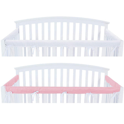 3 Pieces Crib Rail Cover - Protector Safe Teething Guard Wrap, Reversible, Fit Side and Front Rails