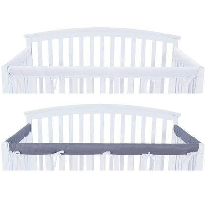 3 Pieces Crib Rail Cover - Protector Safe Teething Guard Wrap, Reversible, Fit Side and Front Rails-Moonsea Bedding