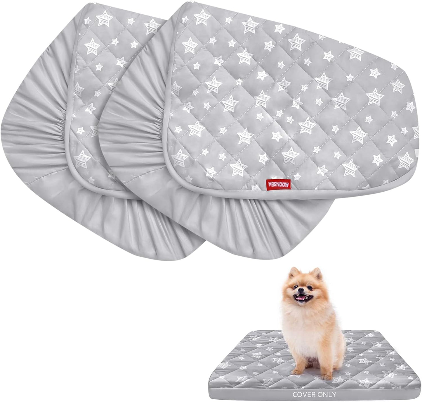 Dog Bed Covers, Waterproof Dog Bed Covers Dog Pillow Cover Quilted, 16x25 Inches, for Dog/Cat, 2 Pack-Moonsea Bedding