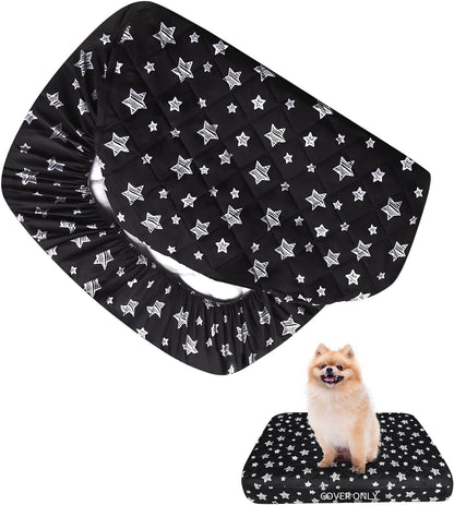 Dog Bed Covers, Waterproof Dog Bed Covers Dog Pillow Cover Quilted, for Dog/Cat, Black Star-Moonsea Bedding