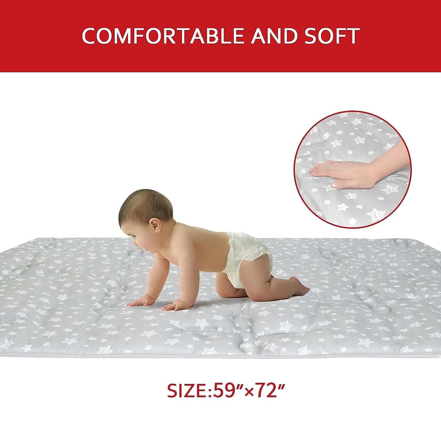 Baby Play Mat  Playpen Mat - 79 x 63, Large Padded Tummy Time Activ –  Moonsea Bedding