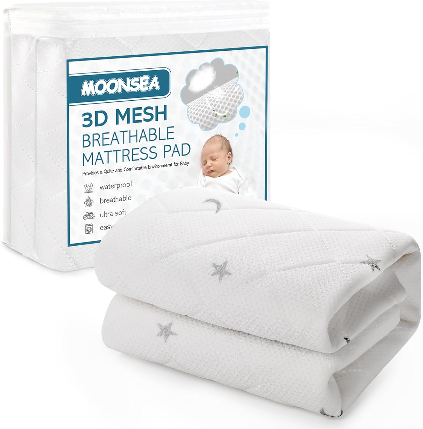 Pack n Play Mattress Pad Cover Protector tagged playard mattress pad Moonsea Bedding