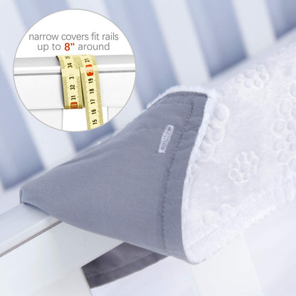 3 Pieces Crib Rail Cover - Protector Safe Teething Guard Wrap, Reversible, Fit Side and Front Rails