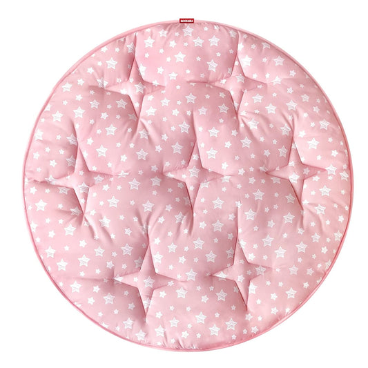 Baby Play Mat | Play Tent Mat - Round 40'' x 40'', Padded and Non-Slip Activity Mat for Kids and Toddlers, Pink Star - Moonsea Bedding