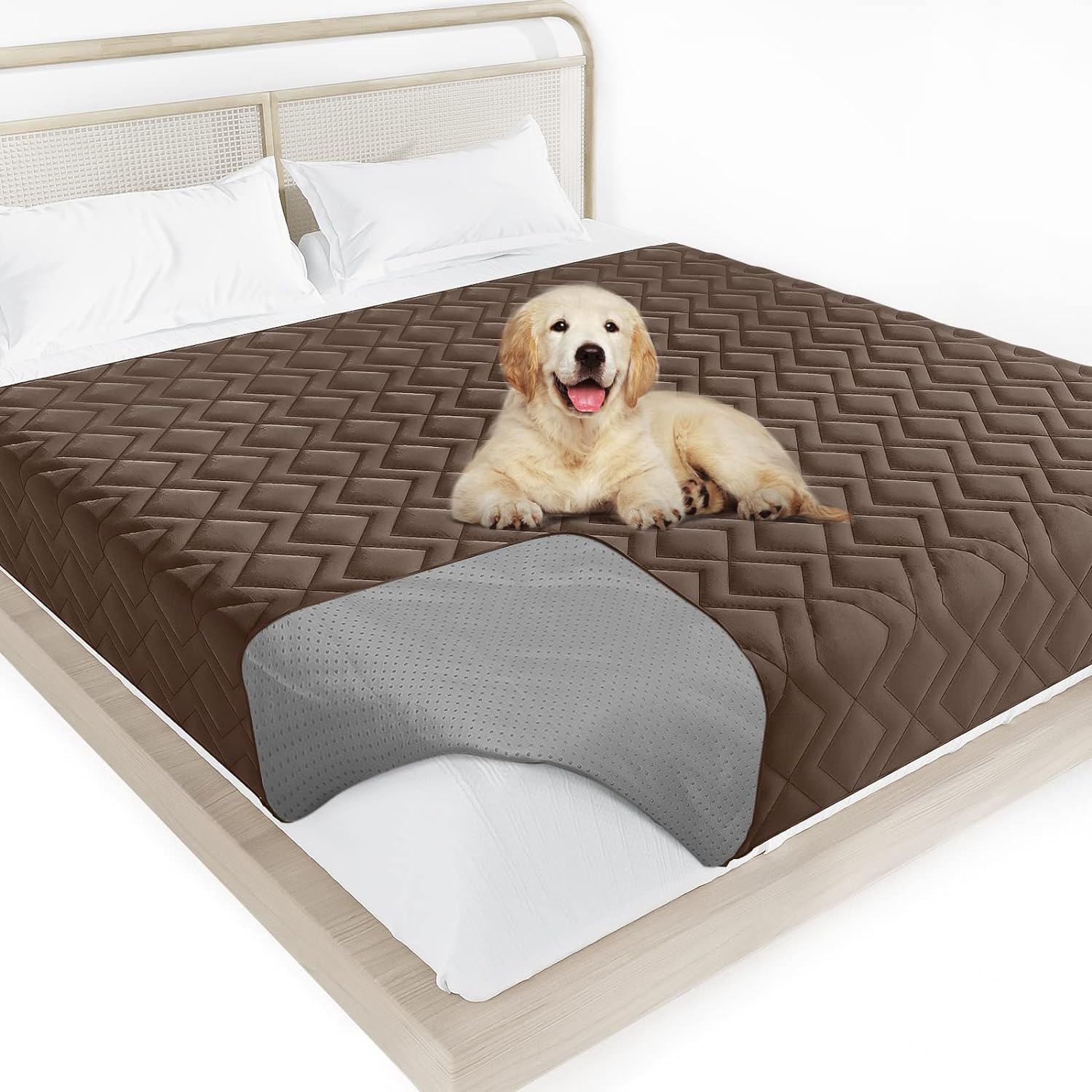 Moonsea Bedding Dog Blanket Antislip Pet Bed Cover Sofa Couch Furniture Protector Cover Waterproof Chocolate 82x86