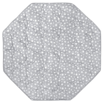 Baby Play Mat | Octagon Playpen Mat - Padded and Non Slip Activity Mat for Infant & Toddler, Grey Star - Moonsea Bedding