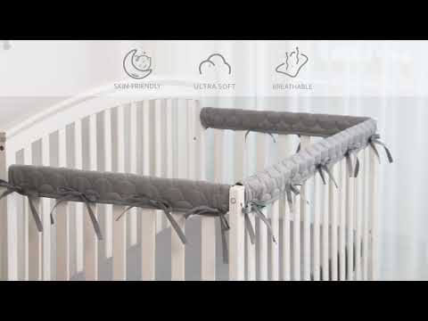 Grey crib rail cover online