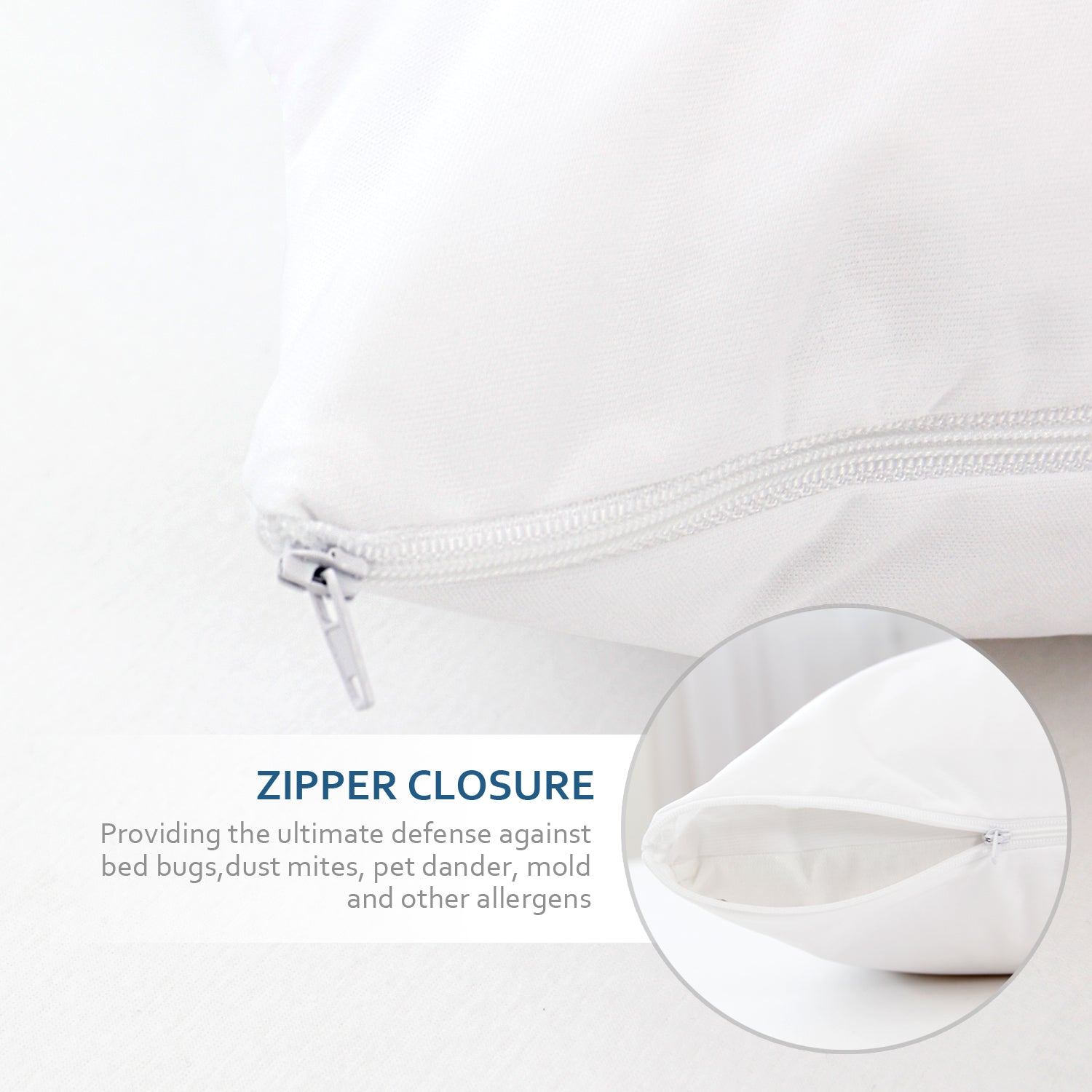 Zippered pillow outlet protector